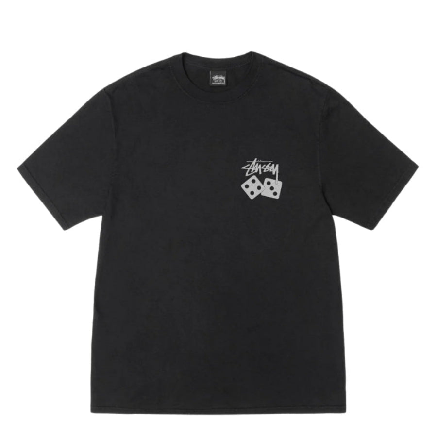 Stussy Tee Dice 颜料染色 T 恤(黑色)