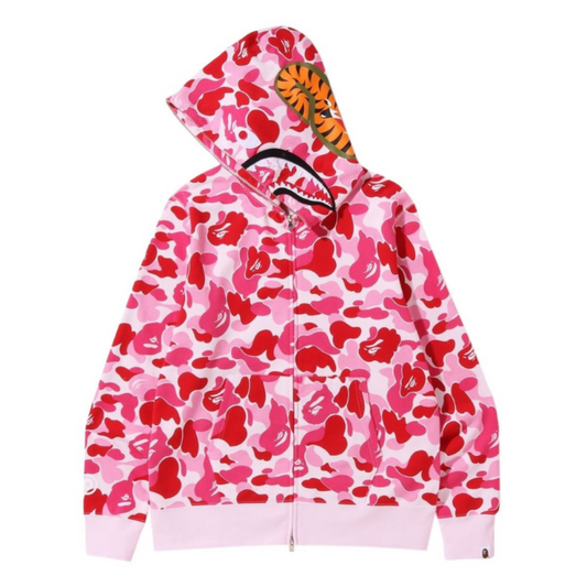 BAPE Abc Camo Shark Full Zip Hoodie (PINK)