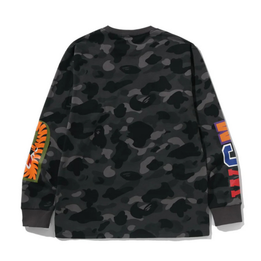 BAPE Color Camo Shark L/S Tee (BLACK)