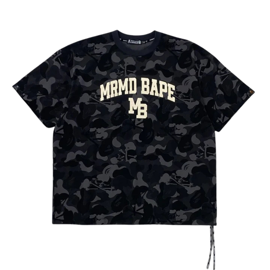 BAPE x MMJ Skull Camo College Relaxed fit Tee (BLACK)