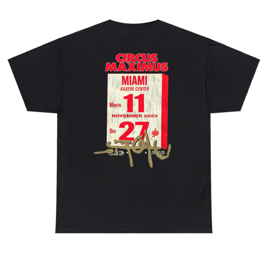 Travis Scott Utopia Circus Maximus Tee Is In Miami (BLACK)