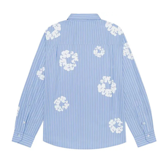 Denim Tears Cotton Wreath Oxford Shirt (BLUE)