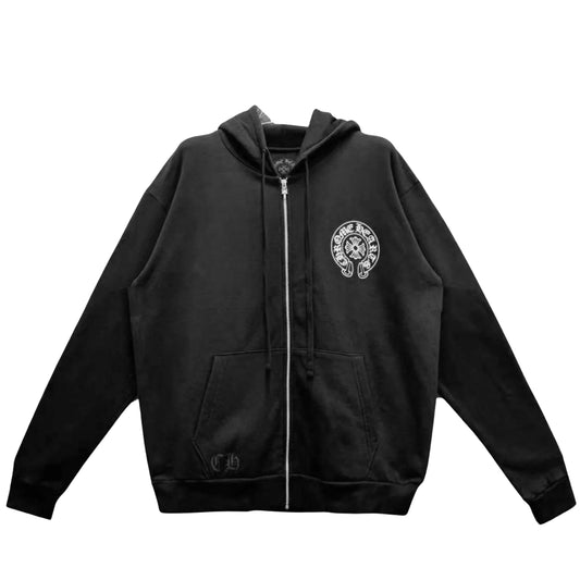 Chrome Hearts Malibu Exclusive Horseshoe Zip Up Hoodie (BLACK)