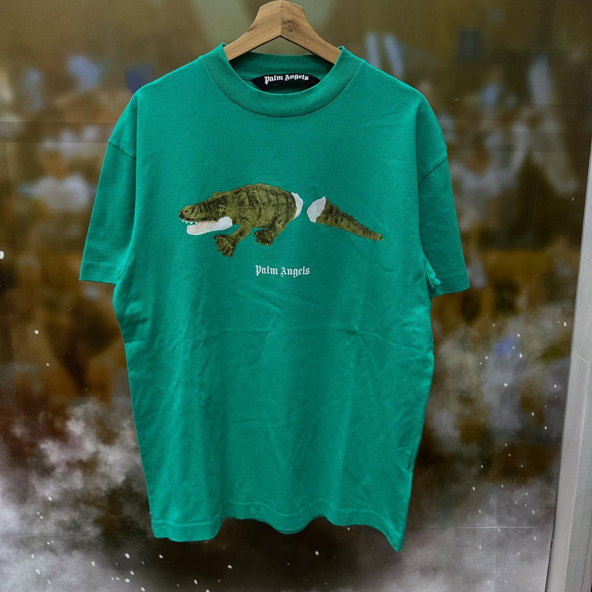 Palm Angels Crocodile Print T-shirt (Forest Green)
