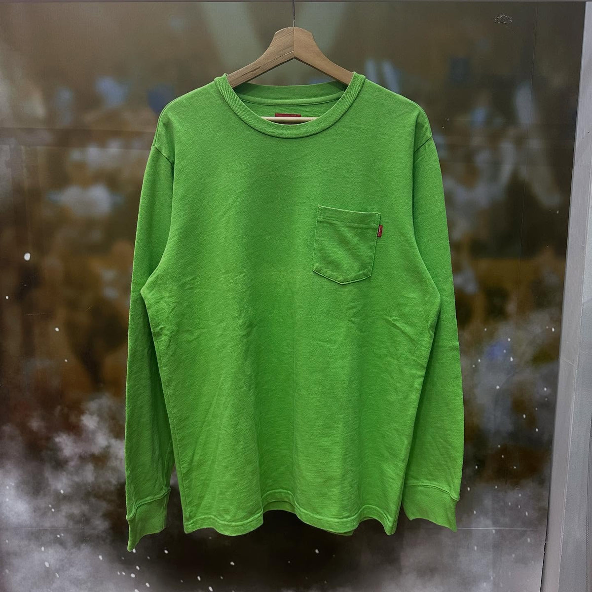 Supreme FW/18 L/S Pocket Tee (LIME GREEN)