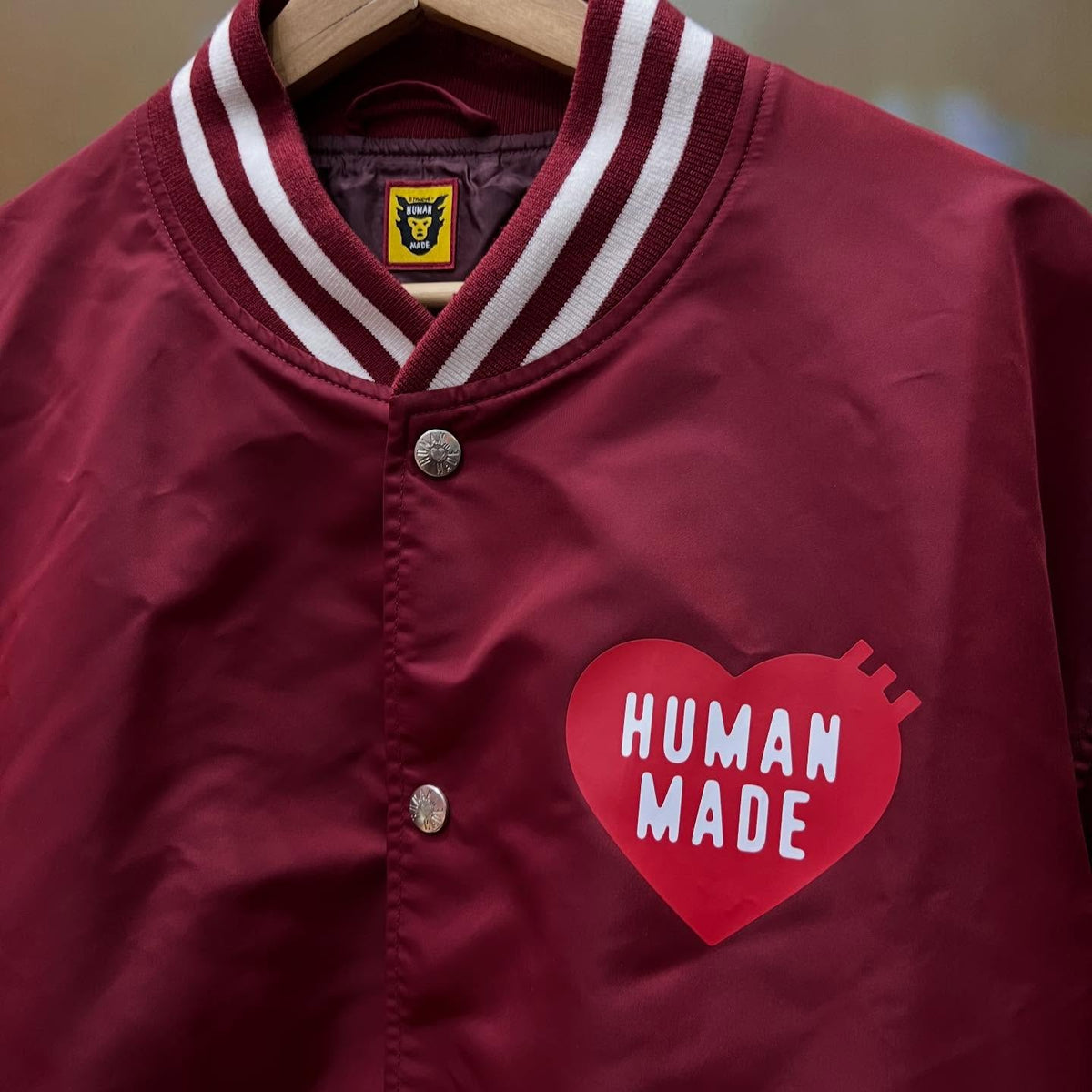 Human Made Nylon Stadium Jacket Burgundy FW22