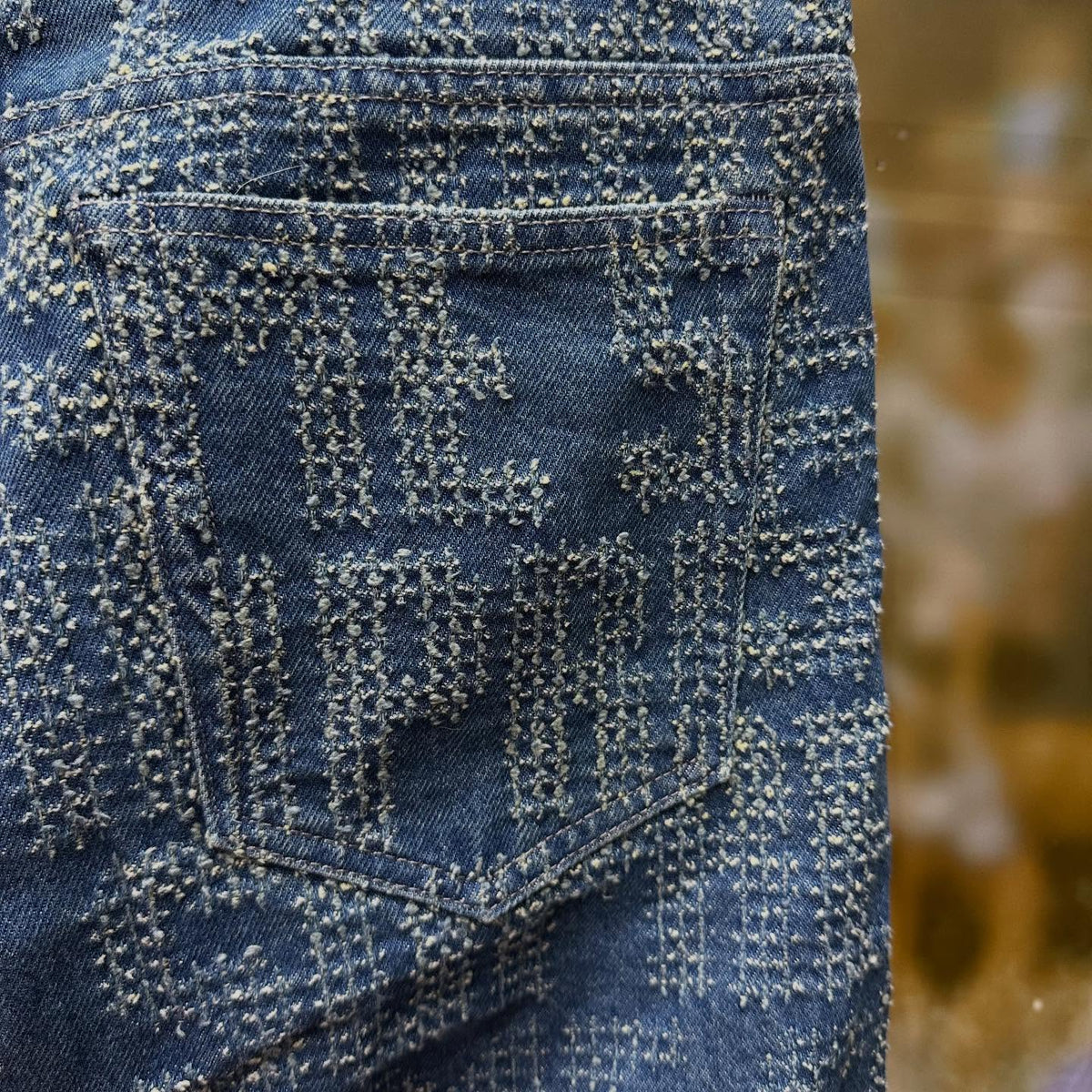 Supreme Needle Punch Regular Jean (WASHED BLUE)