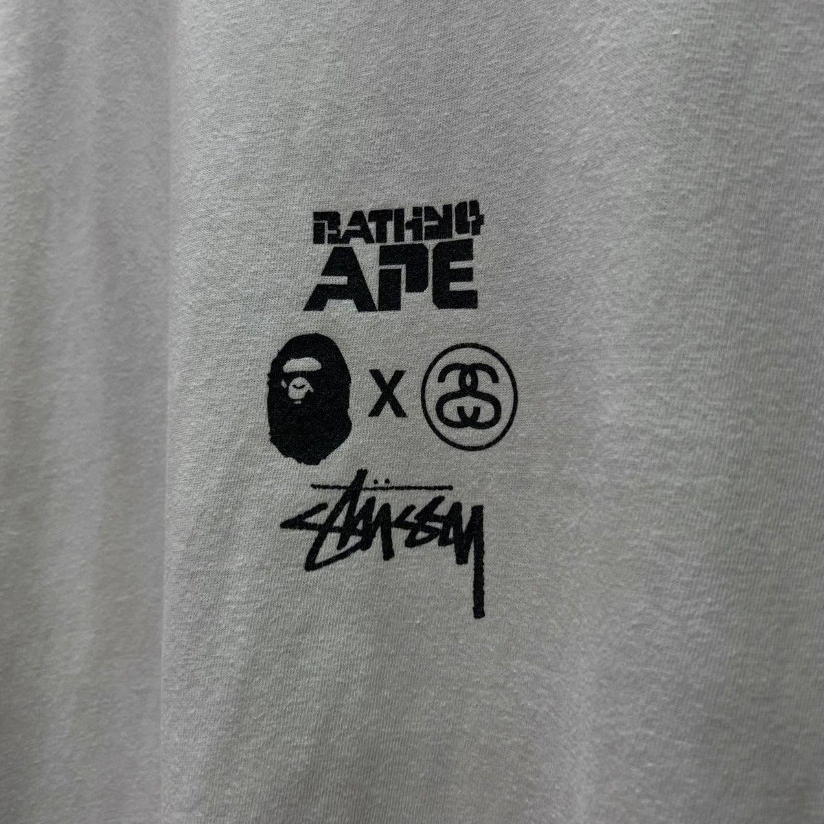 STUSSY X BAPE camo skull head t-shirt (WHITE)