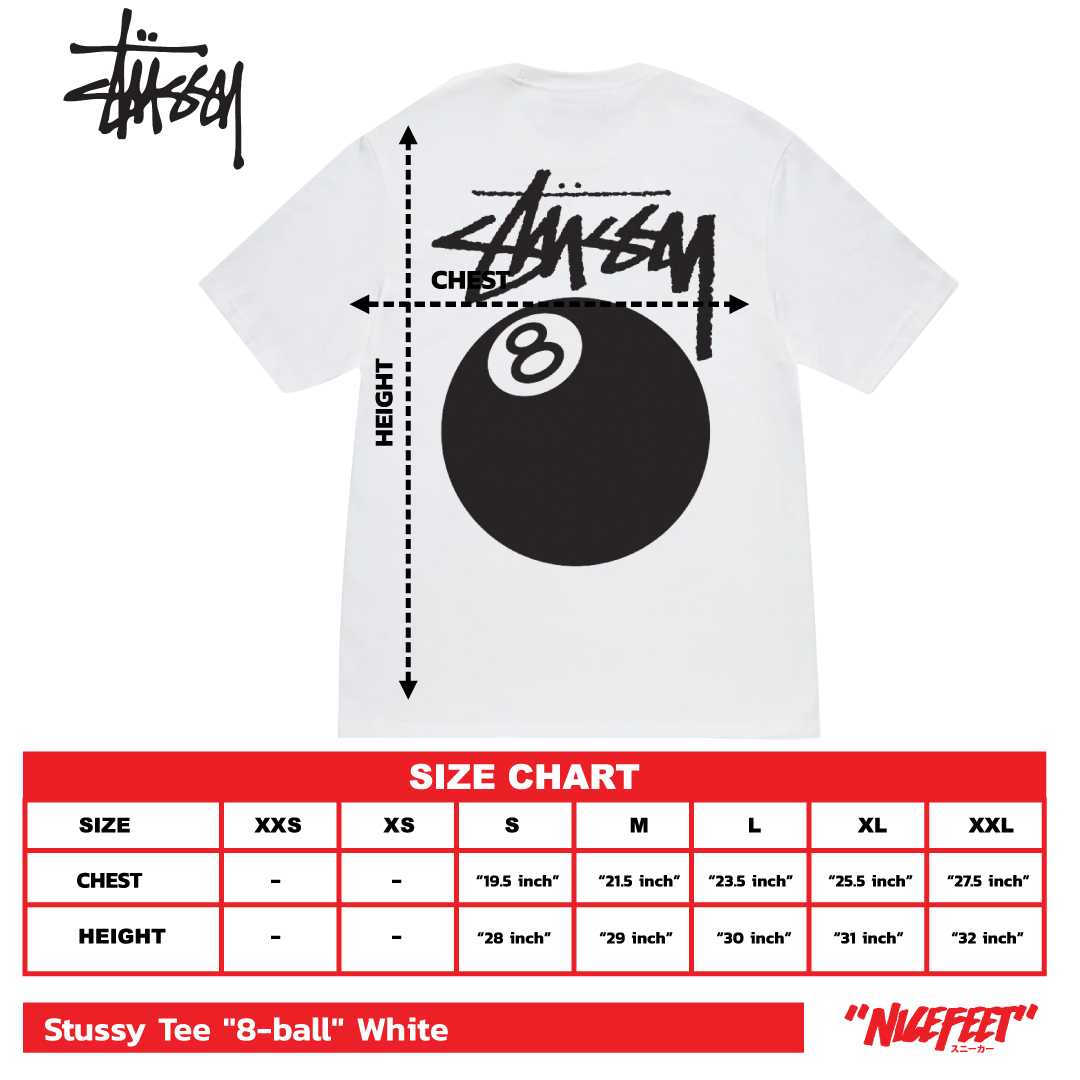 Stussy Tee 8-Ball (WHITE)