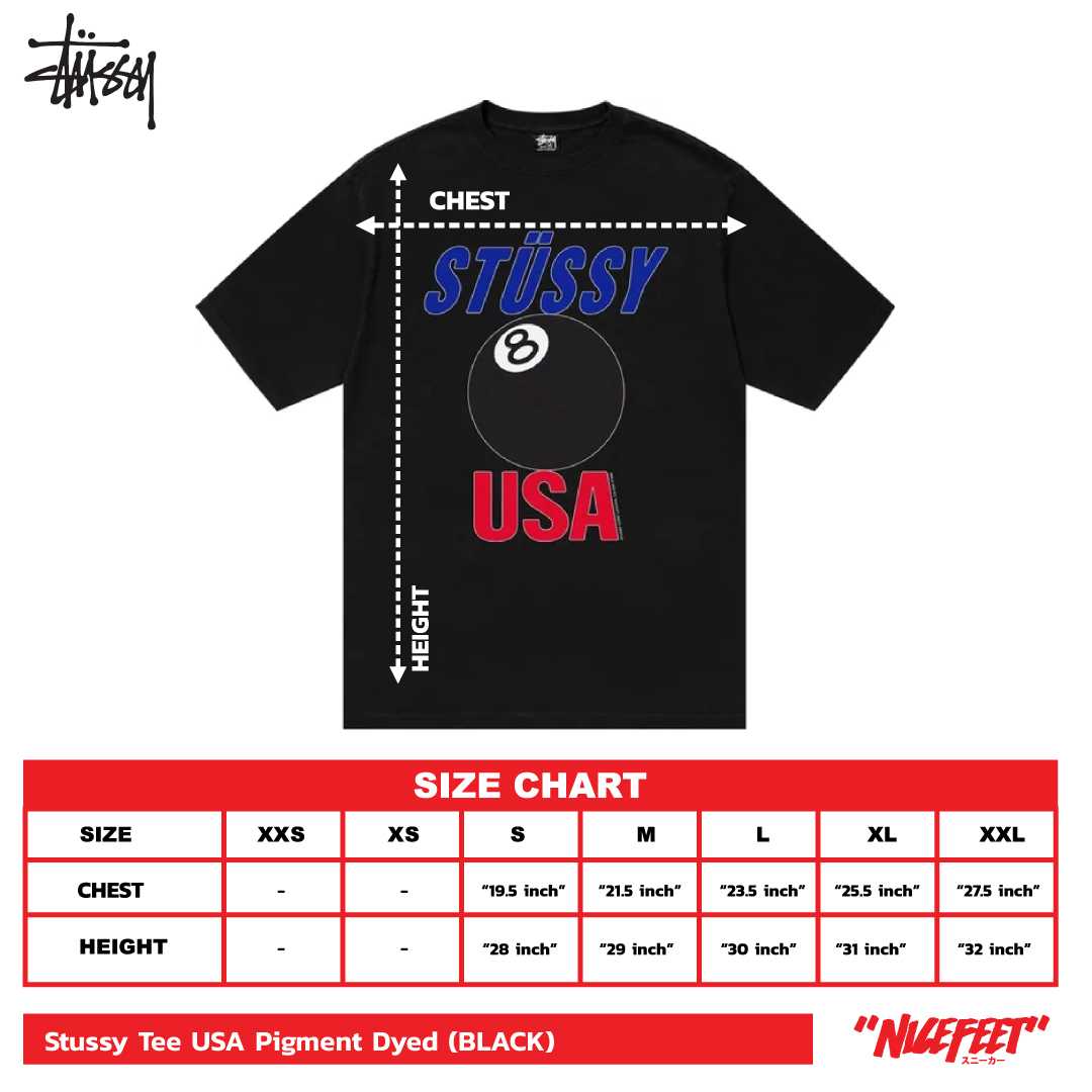 Stussy Tee USA Pigment Dyed (BLACK)