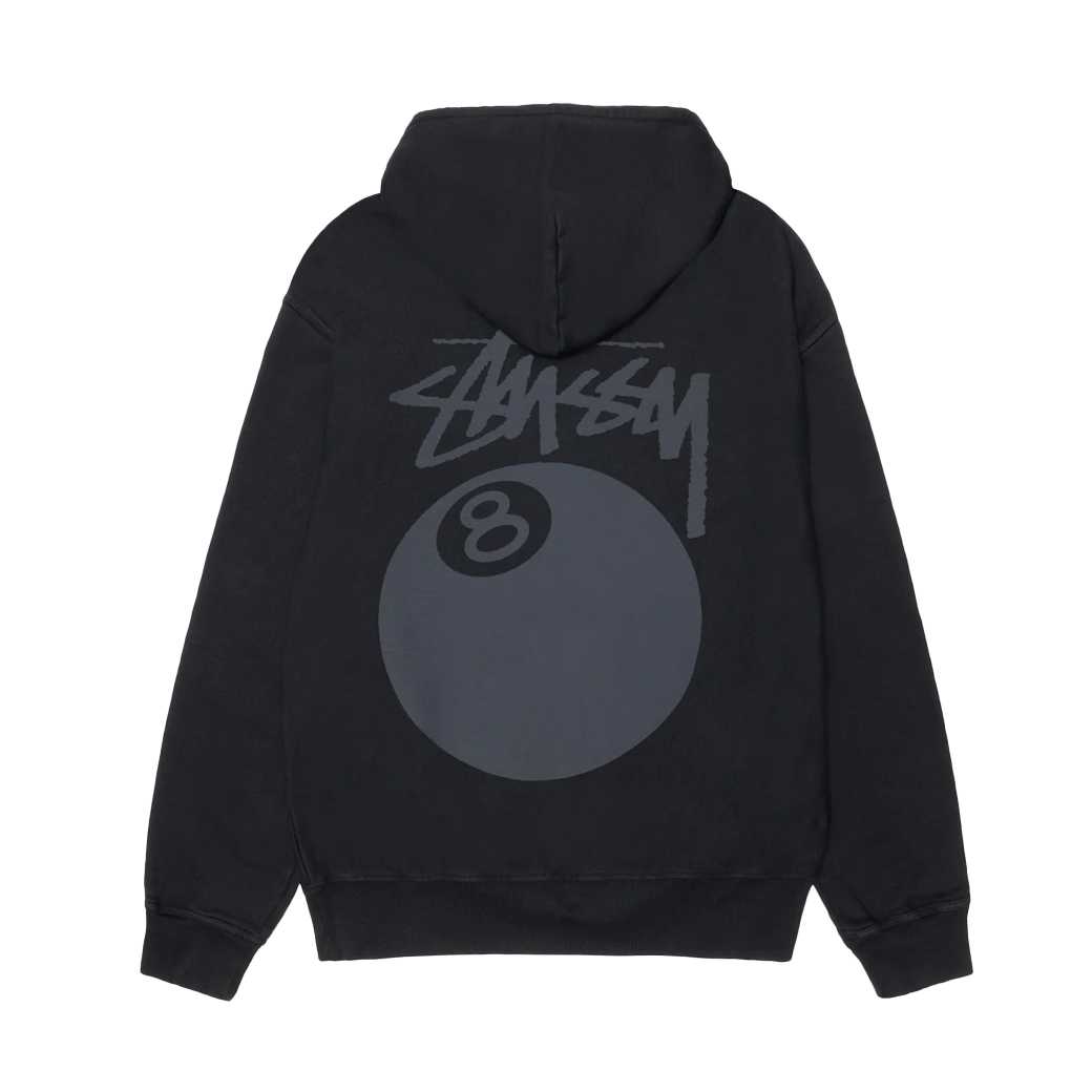 Stussy Hoodie 8-Ball Pigment Dyed (BLACK 2)