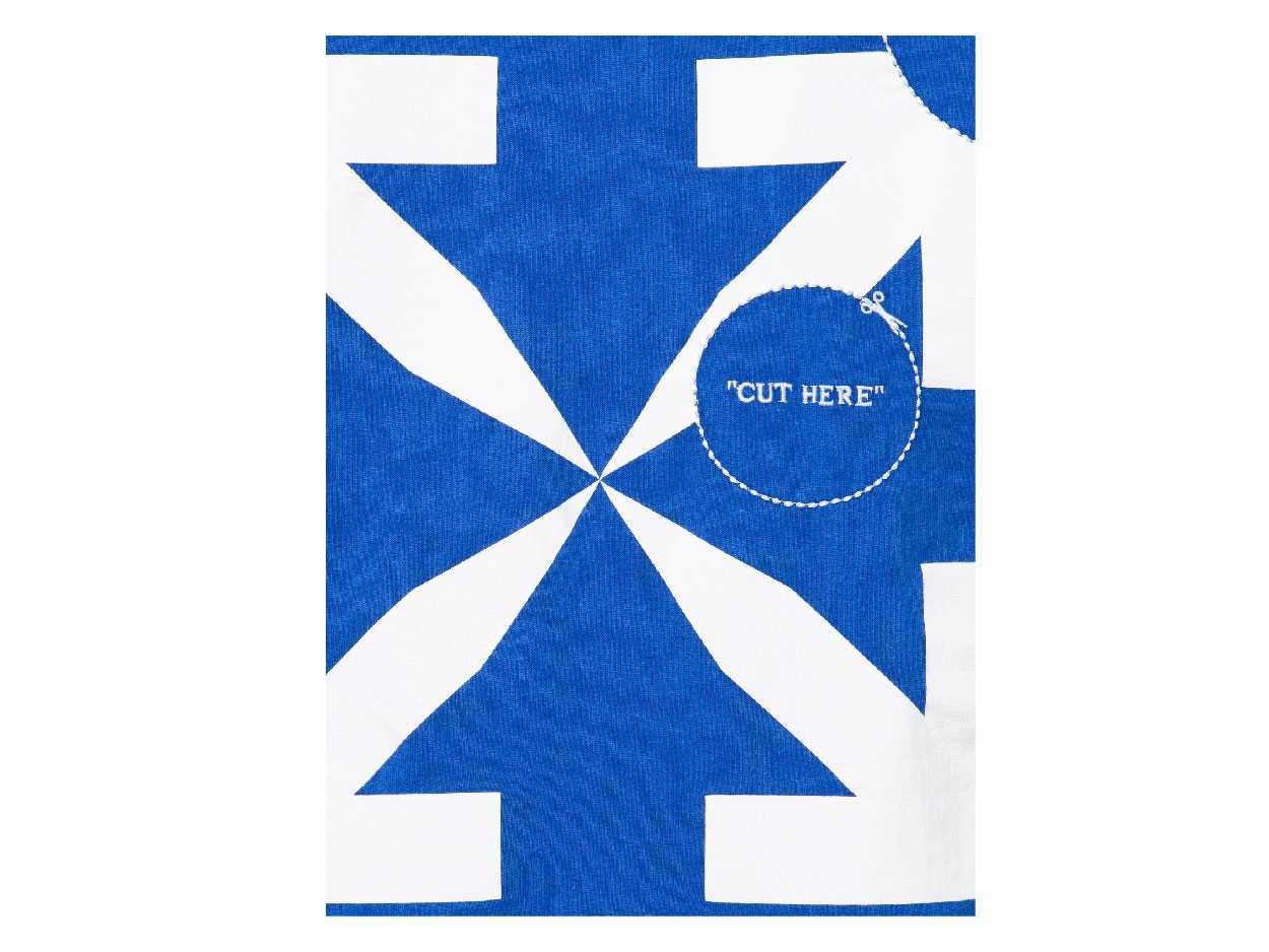 OFF-WHITE Slim Fit Cut here S/S T-Shirt (BLUE)