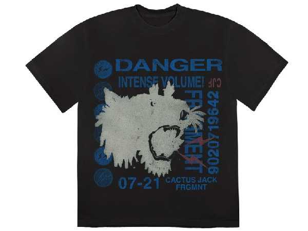 Travis Scott Cactus Jack x Fragment Danger Tee (WASHED BLACK)