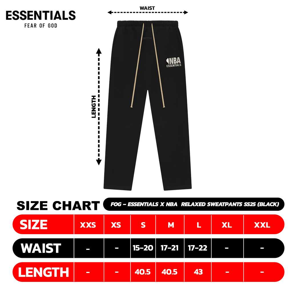 FOG – ESSENTIALS X NBA Relaxed Sweatpants SS25 (BLACK)