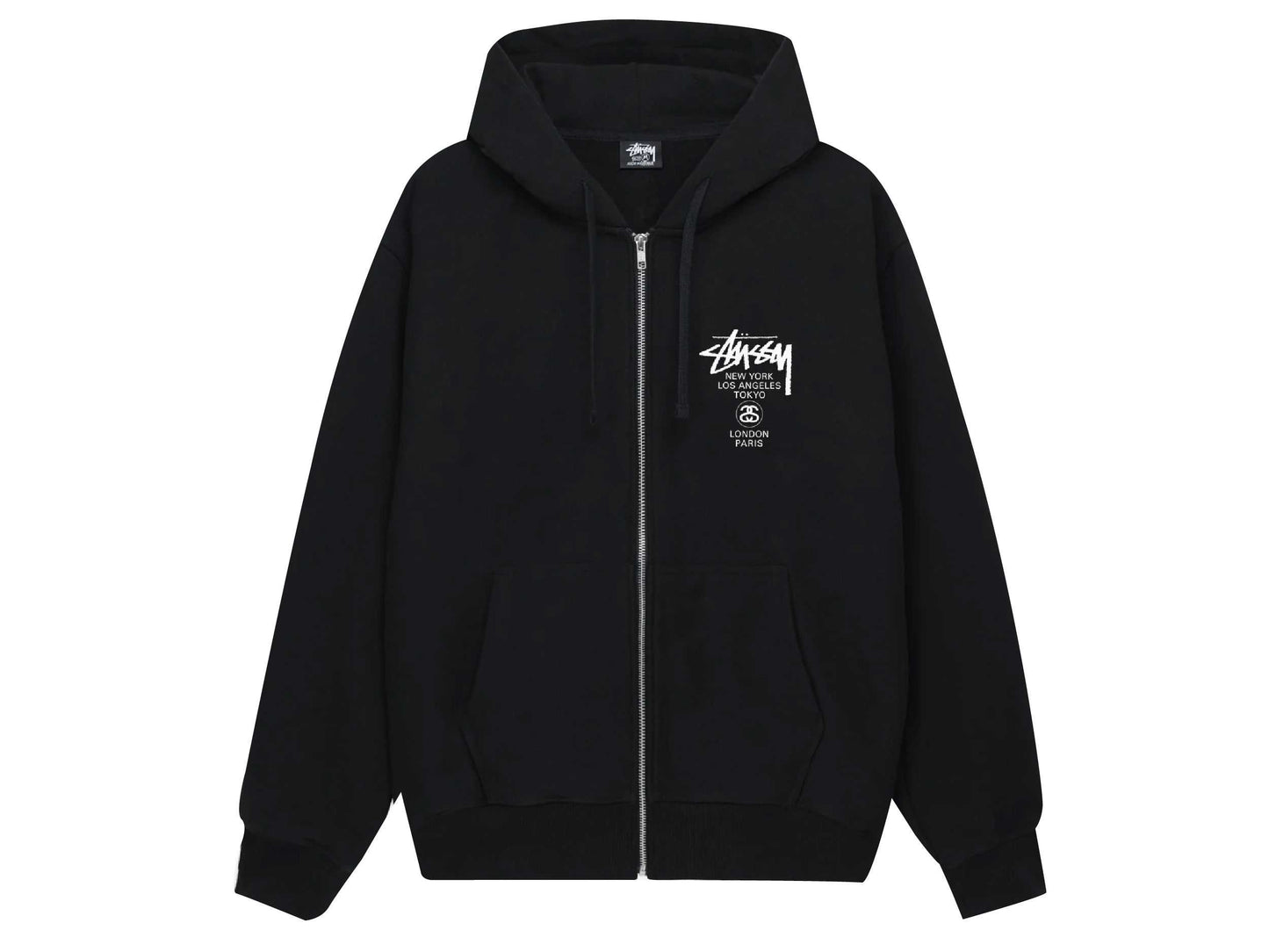 Stussy Zip Hoodie World Tour 2024 (BLACK)