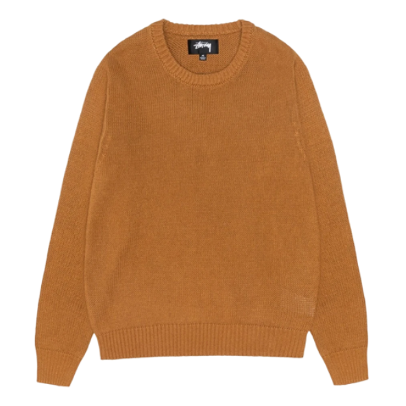 Stussy Surfman Icon cotton linen Crew (BROWN)
