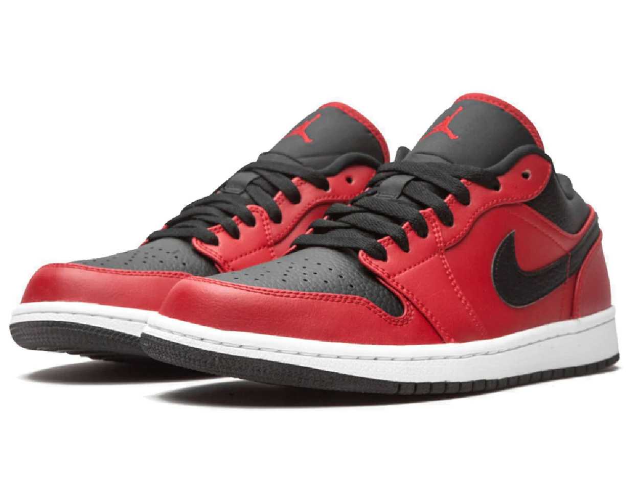 Nike Jordan 1 Low Reverse Bred Pebbled Swoosh