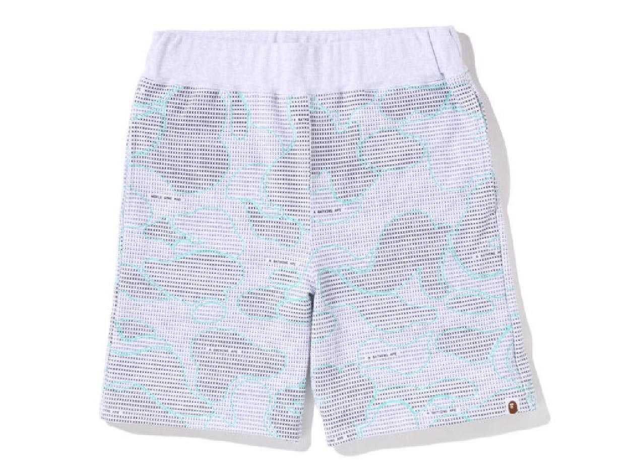 BAPE Text Code Camo Sweat Shorts (GRAY)