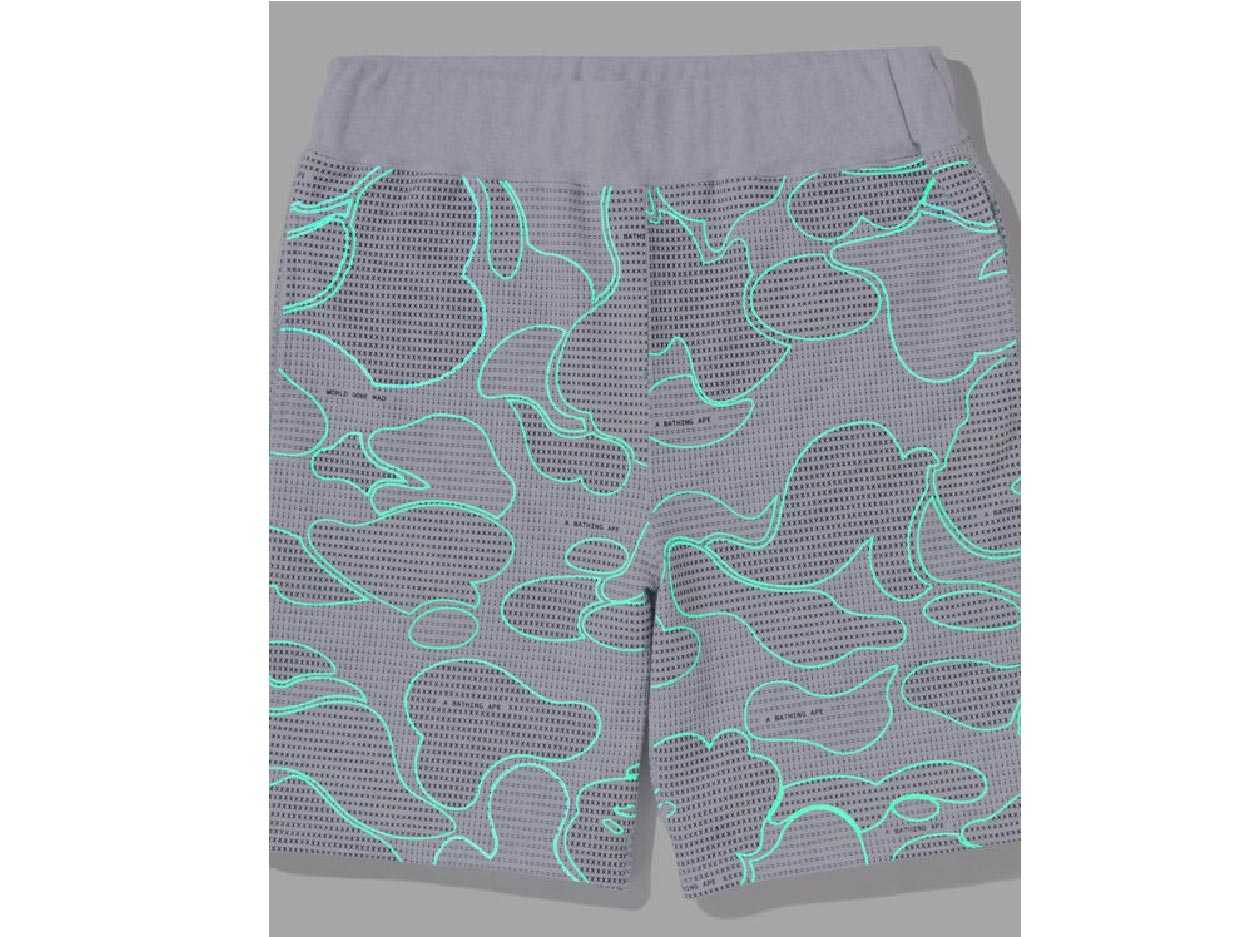 BAPE Text Code Camo Sweat Shorts (GRAY)