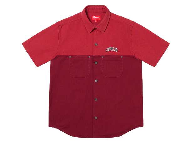 Supreme 2-Tone Denim S/S Shirt (RED)