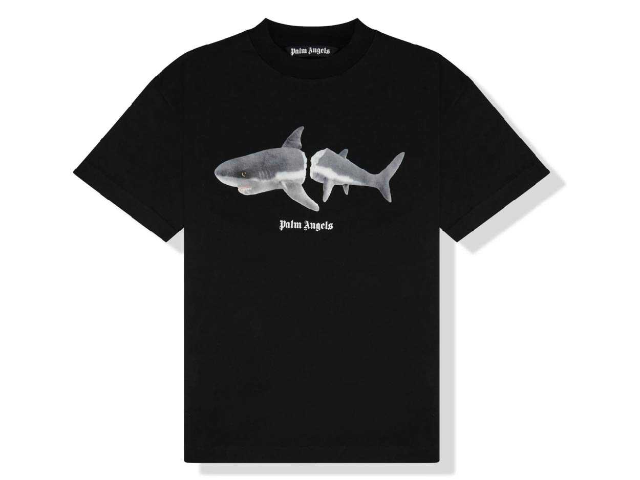Palm Angels Shark Print Logo T-shirt (BLACK)