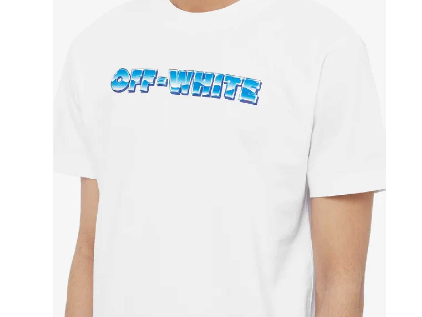 OFF-WHITE Blue Metal Arrow Oversized S/S Tee (WHITE/LIGHT-BLUE)