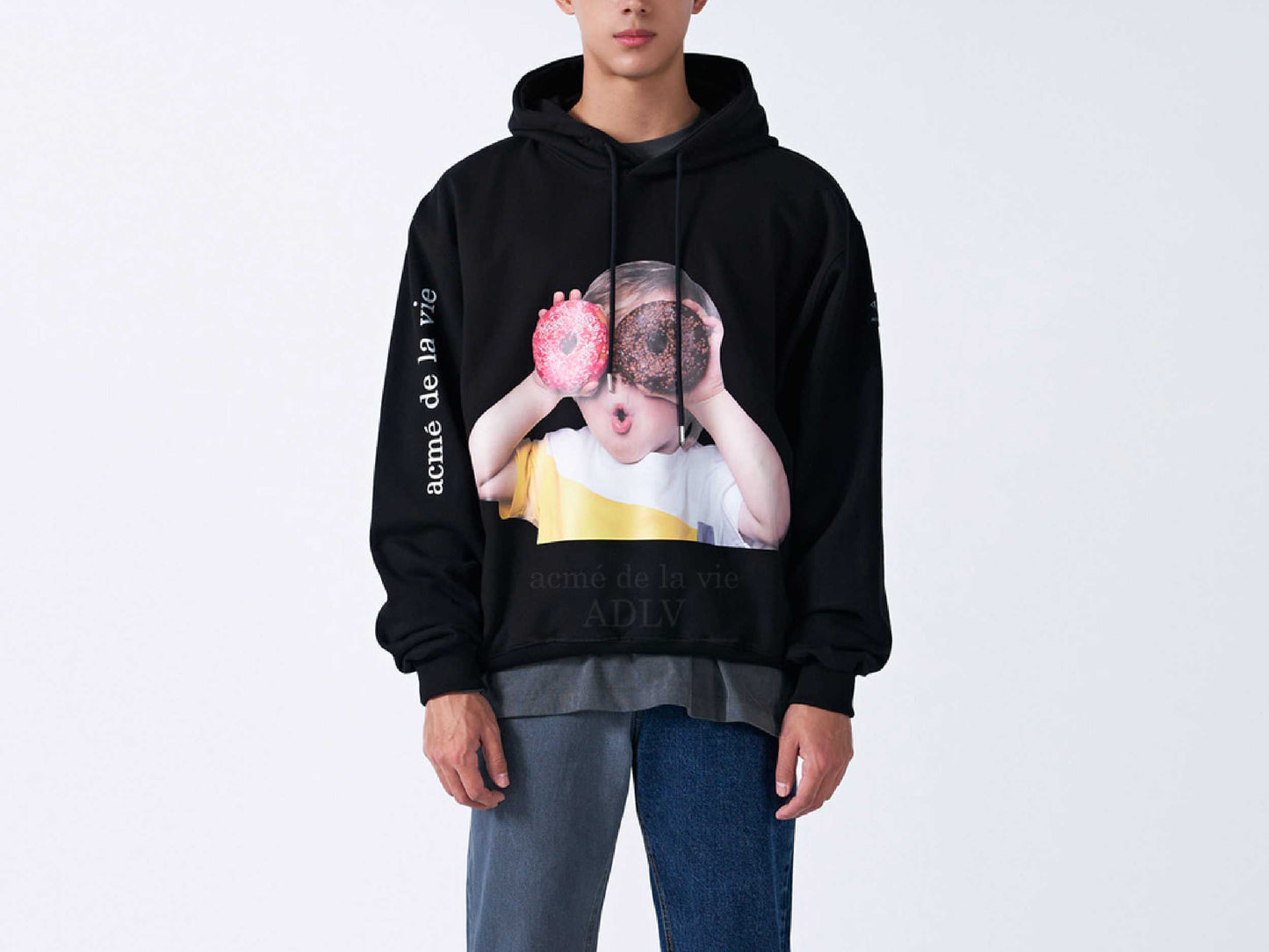 acmé de la vie ADLV BABY FACE DONUTS 1R Hoodie (BLACK)