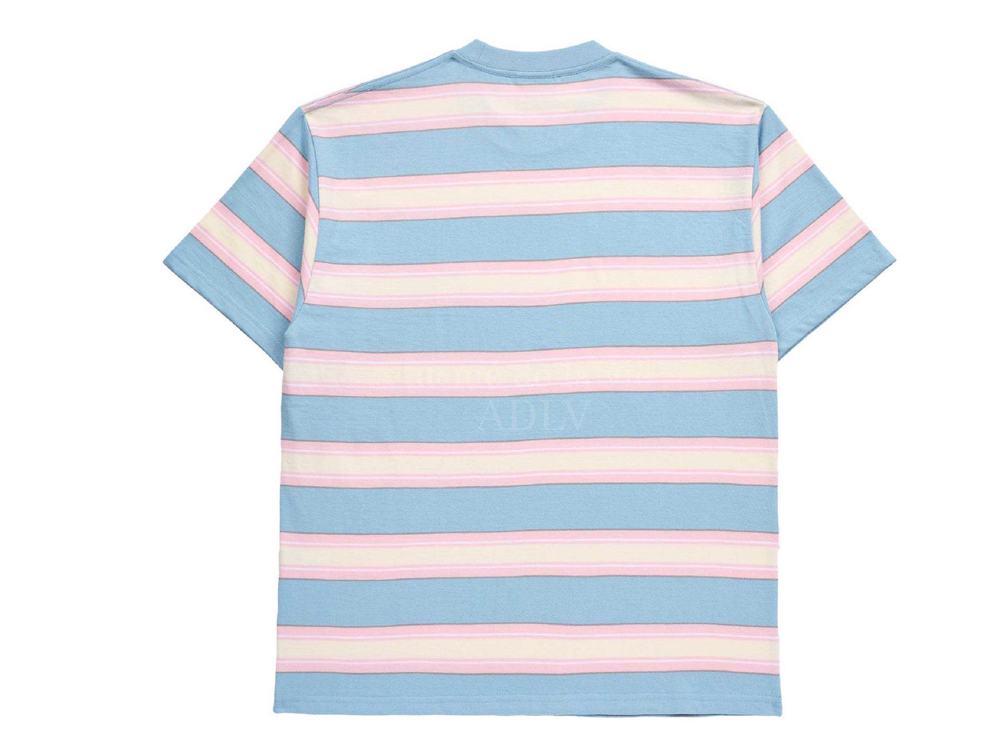 acmé de la vie SCRIPT LOGO STRIPE Short Sleeve T-Shirt (SKYBLUE)