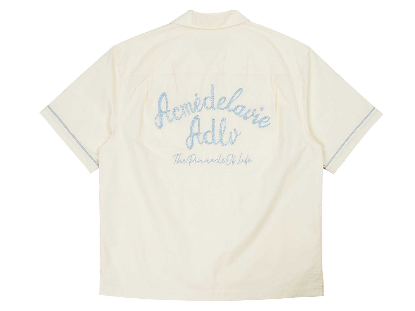 acmé de la vie SCRIPT LOGO OPEN COLLAR Shirt (CREAM)