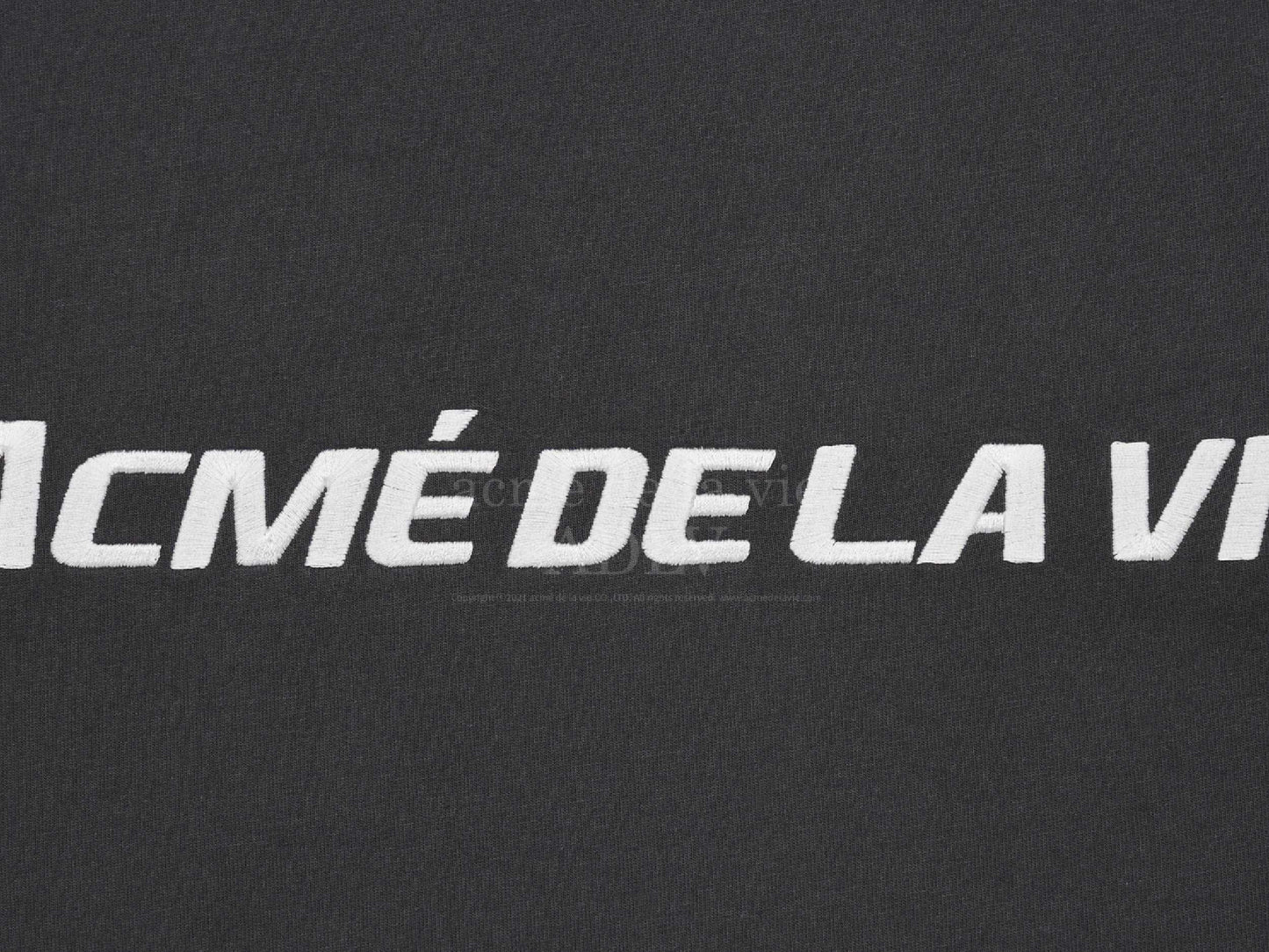 acmé de la vie SPORTY LOGO EMBROIDERY Short Sleeve T-Shirt (CHARCOAL)