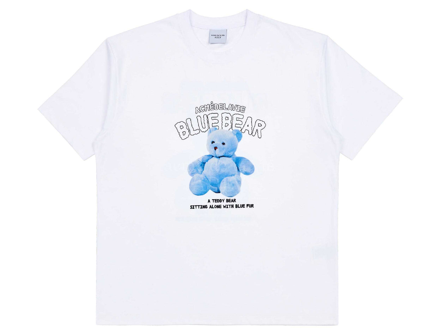 acmé de la vie BLUE TEDDY BEAR Short Sleeve T-Shirt (WHITE)