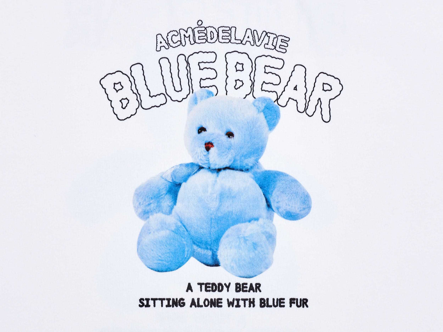 acmé de la vie BLUE TEDDY BEAR Short Sleeve T-Shirt (WHITE)