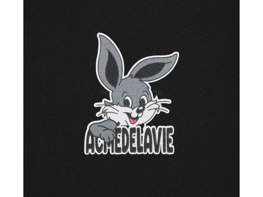 acmé de la vie CARTOON RABBIT Short Sleeve T-Shirt (BLACK)