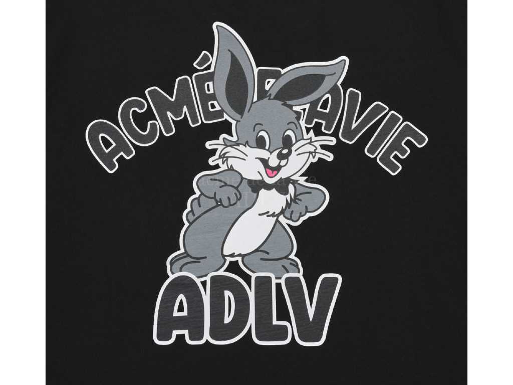 acmé de la vie CARTOON RABBIT Short Sleeve T-Shirt (BLACK)