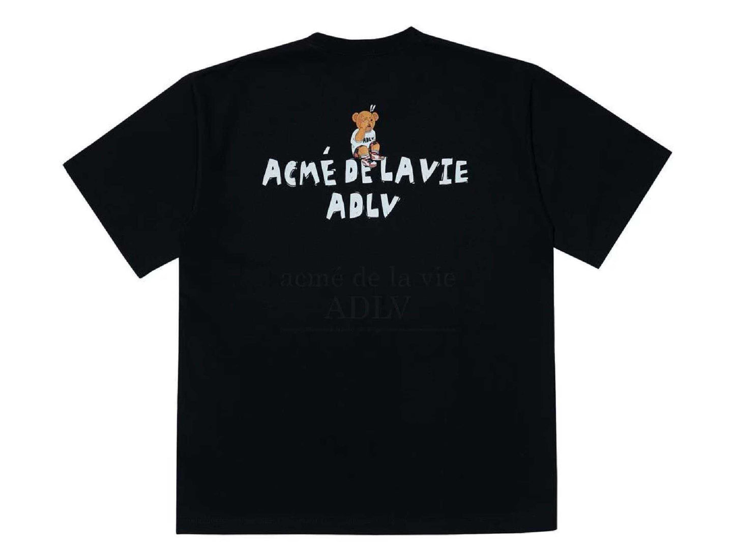 acmé de la vie CHECK PANTS BEAR Short Sleeve T-Shirt (BLACK)