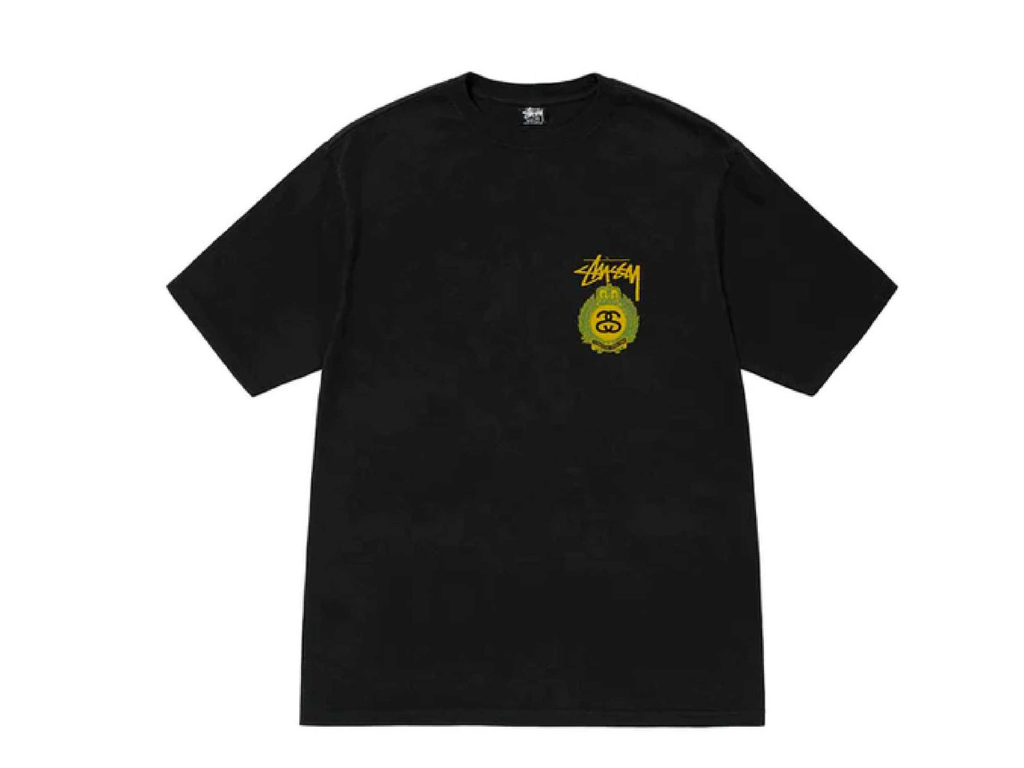 Stussy Tee Crown wreath pig. dyed (BLACK)