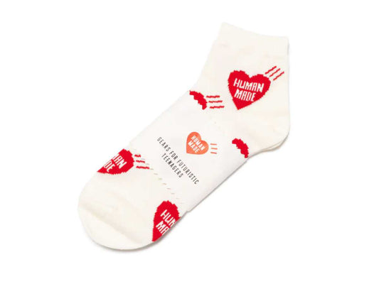 Human Made Short Socks Red Heart (WHITE)