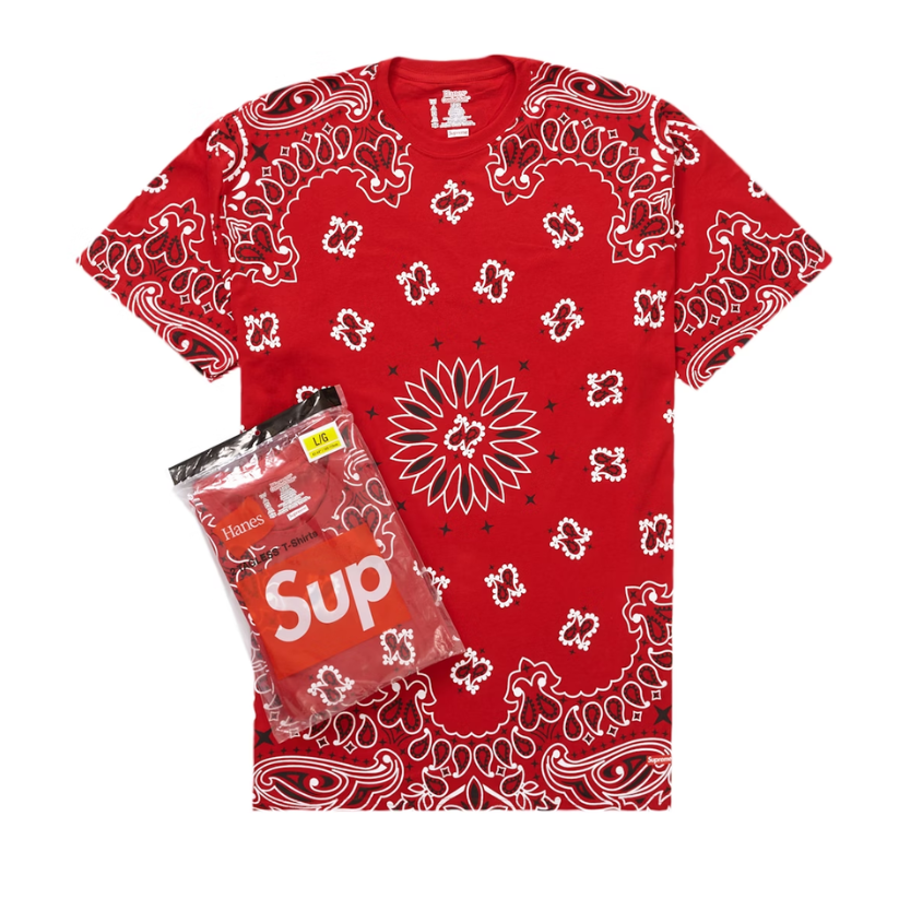 Supreme Hanes Bandana Tees 2 Pack (RED)