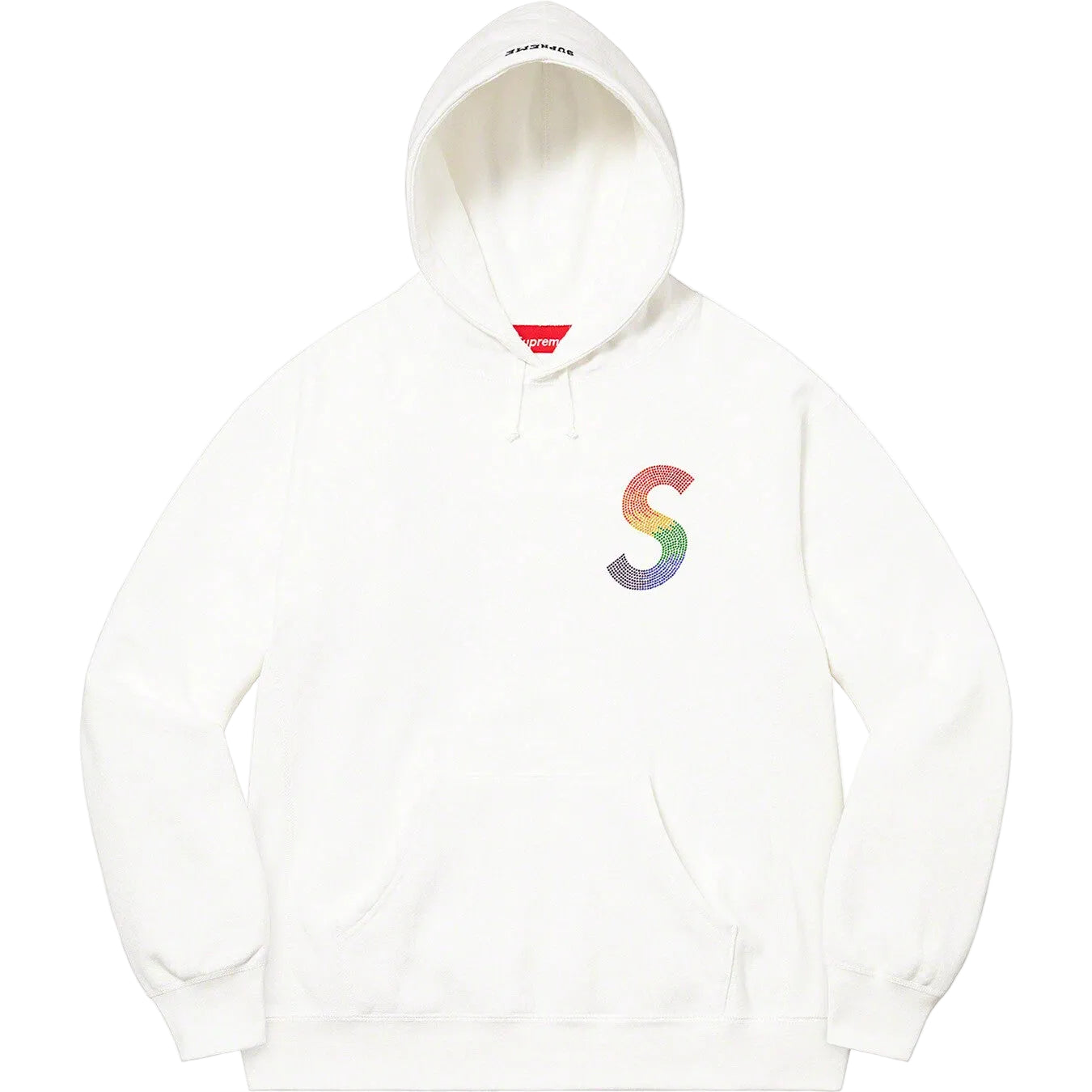 Supreme Hoodie x Swarovski "S Logo" White