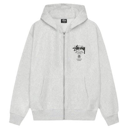 Stussy Zip Hoodie World Tour 2024 (ASH HEATHER)