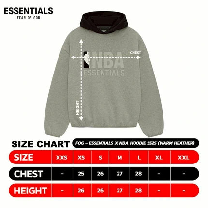 FOG – ESSENTIALS X NBA Hoodie SS25 (WARM HEATHER)