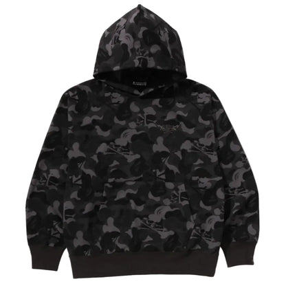 BAPE X MMJ Skull Camo Relaxed pullover Hoodie (BLACK)