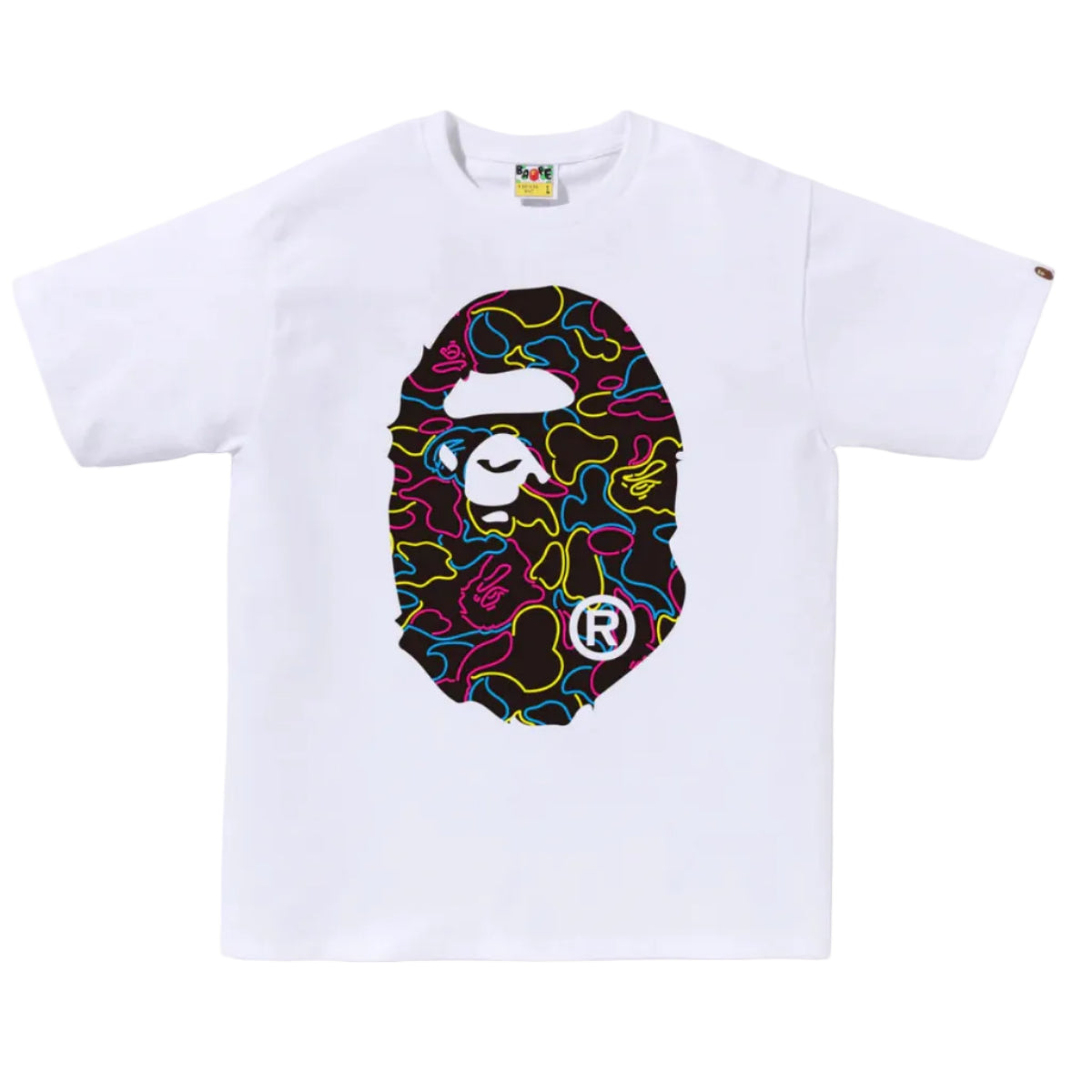 BAPE Neon Camo Big Ape Head Tee (WHITE)