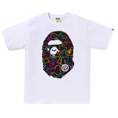 BAPE Neon Camo Big Ape Head Tee (WHITE)