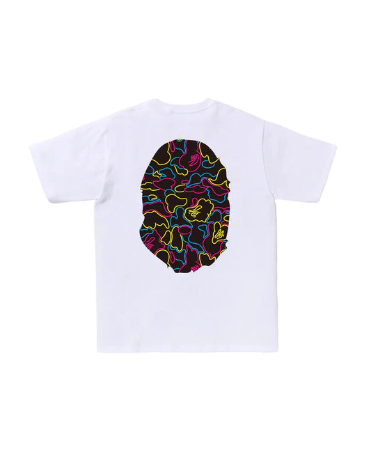 BAPE Neon Camo Big Ape Head Tee (WHITE)