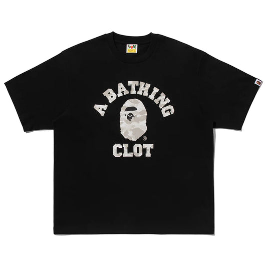 BAPE x Clot Camo College Relaxed Fit Tee (BLACK)