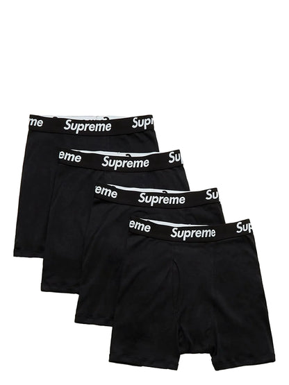 Supreme x Hanes 四条装男士内裤 (黑色)