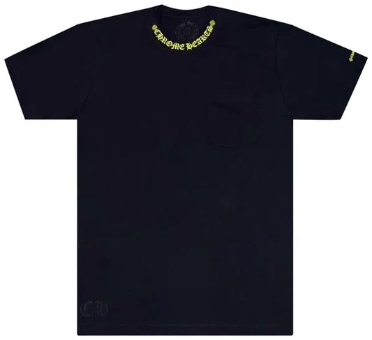 Chrome Hearts Neck Logo T-Shirt (BLACK/NEON YELLOW)