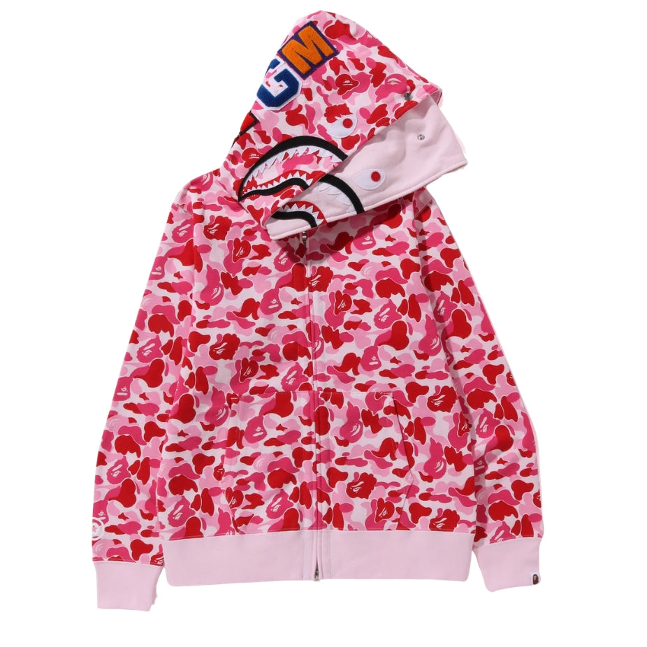 BAPE ABC Camo Double Shark Full Zip Hoodie (PINK)