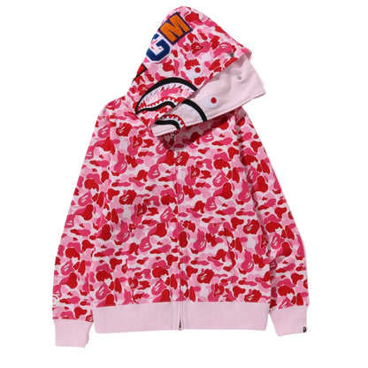 BAPE ABC Camo Double Shark Full Zip Hoodie (PINK)